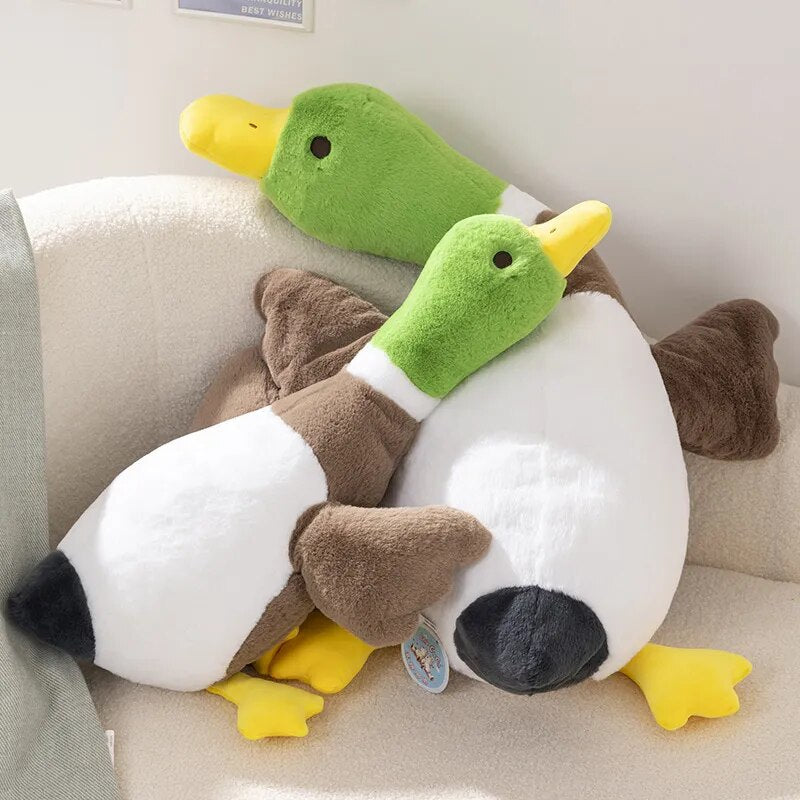 Kawaii Soft Big Duck Plush Toy 75-100cm Cute Large Goose Sleep Pillow Stuffed Animal Great Sofa Cushion Children Gift Room Decor Princess Ke Yue Toy Shop Store