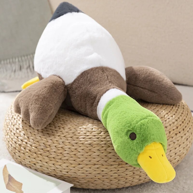 Kawaii Soft Big Duck Plush Toy 75-100cm Cute Large Goose Sleep Pillow Stuffed Animal Great Sofa Cushion Children Gift Room Decor Princess Ke Yue Toy Shop Store