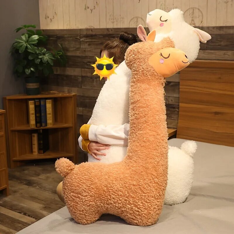 Alpaca Plush Toy 75cm Lovely Japanese Alpaca Soft Stuffed Cute Sheep Llama Animal Dolls Sleep Pillow Home Bed Decor Gift ShopOnlyDeal