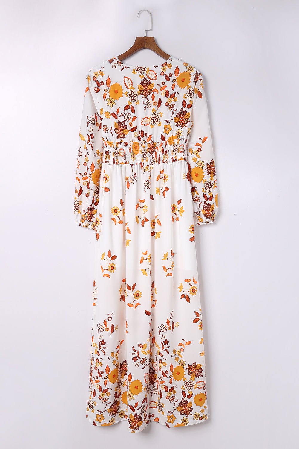 Effortlessly Elegant: Floral V-Neck Long Sleeve Maxi Dress for Every Occasion ShopOnlyDeal