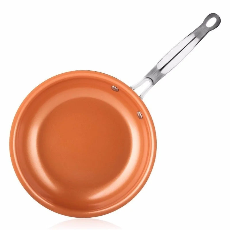 8/10/12 Inch non-stick Skillet Copper Frying Pan With Ceramic Coating Induction Cooking Frying Pan oven Dishwasher Safe Saucepan ShopOnlyDeal