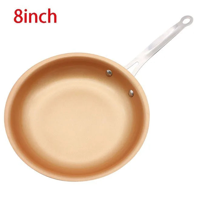 8/10/12 Inch non-stick Skillet Copper Frying Pan With Ceramic Coating Induction Cooking Frying Pan oven Dishwasher Safe Saucepan ShopOnlyDeal