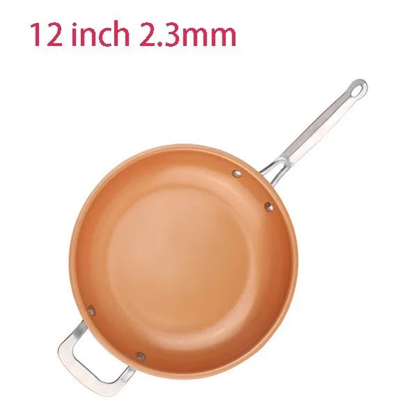 8/10/12 Inch non-stick Skillet Copper Frying Pan With Ceramic Coating Induction Cooking Frying Pan oven Dishwasher Safe Saucepan ShopOnlyDeal