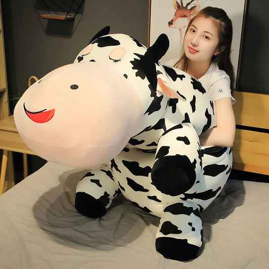 Giant Size Cow Soft Plush Toy 80-120cm Lying Sleep Pillow Stuffed Cute Animal Cattle Plush Toys for Children Lovely Baby Girls Gift ShopOnlyDeal