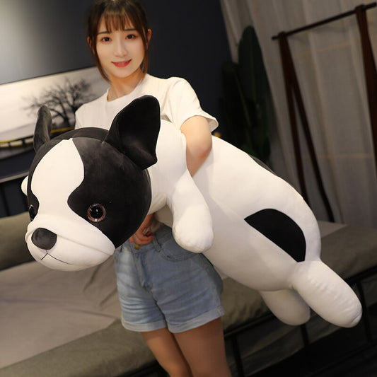 Lying French Bulldog Plush Toy: 80-120cm Cute Staffed Dog Puppy Animal Doll, Soft Long Sleep Pillow Cushion for Kids, Girls Gift ShopOnlyDeal