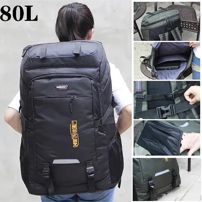 80L 50L Men's Outdoor Backpack Climbing Travel Rucksack Sports Camping Hiking Backpack School Bag Pack For Male Female Women SUUTOOP Official Store