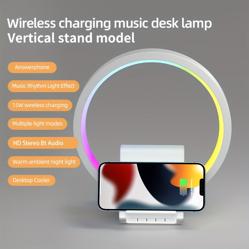 Christmas Gift For Lady With Wireless Speaker Led Colorful Music Light, Cozy Table Lamp, Smart Night Light, Wireless Charger Stand Radio Bedside Ambient Light, Christmas Gift For Lady Man Mom Girlfriends - Temu ShopOnlyDeal