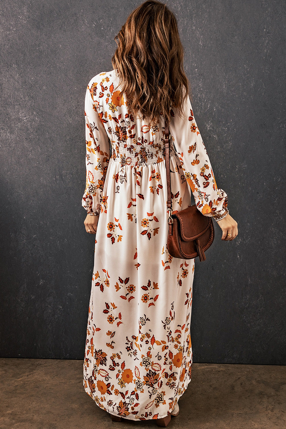 Effortlessly Elegant: Floral V-Neck Long Sleeve Maxi Dress for Every Occasion ShopOnlyDeal