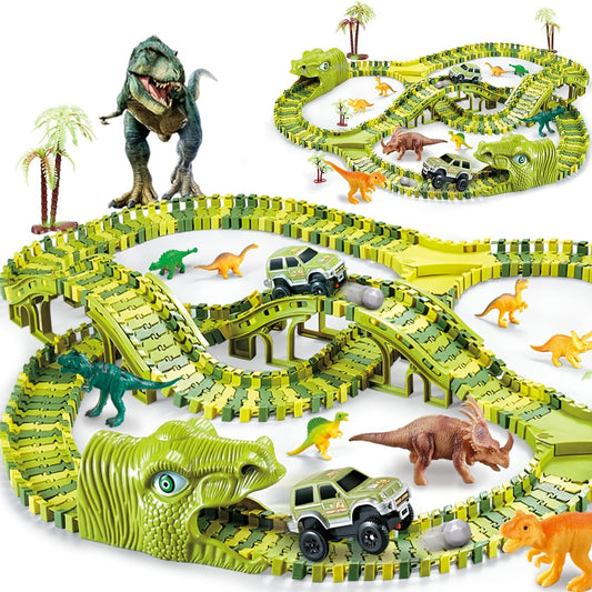 Dinosaur Toys Race Car Track, Create A Dinosaur World Road Race, Flexible Dinosaur Track Toys Set Christmas Birthday Gifts For Boys Girls Kids Christmas Halloween Thanksgiving Gift - Temu ShopOnlyDeal