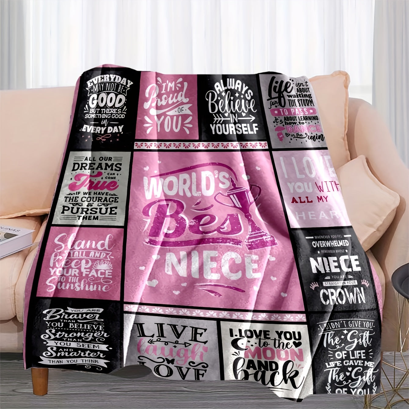 Blanket Gift For Niece, Multi-purpose Printing Blanket For Outdoor Beach Camping Sofa Pet Office Flannel Blanket, Throw Blanket Living Room Decoration Flannel Holiday Blanket For All Season - Temu ShopOnlyDeal