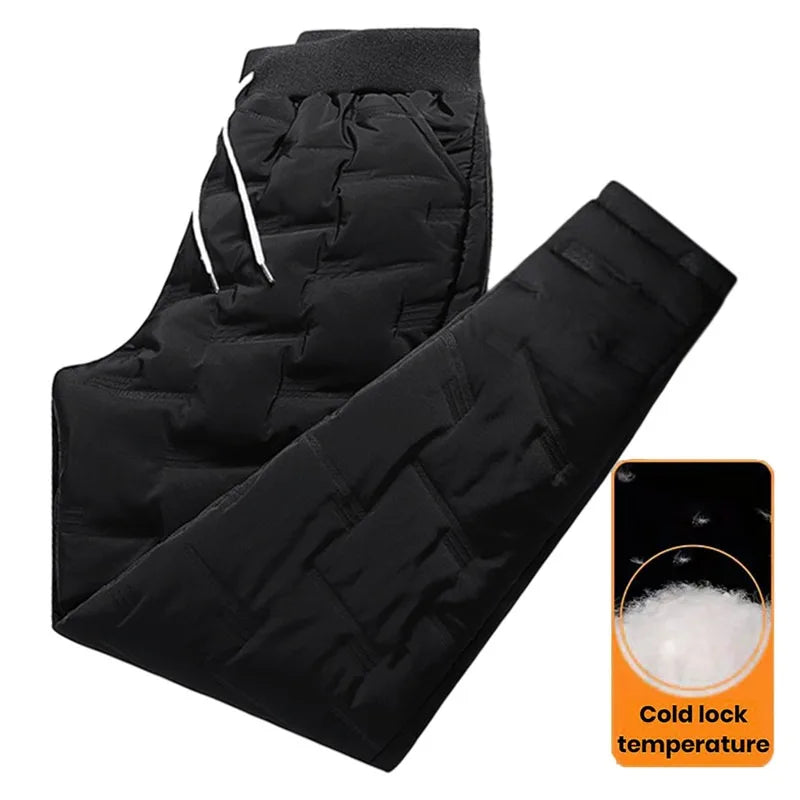 90% White Duck Down Padded Thicken Winter Warm Down Pants Men Joggers Sportswear Sweatpants Thermal Down Trousers Lovers XL-5XL ShopOnlyDeal