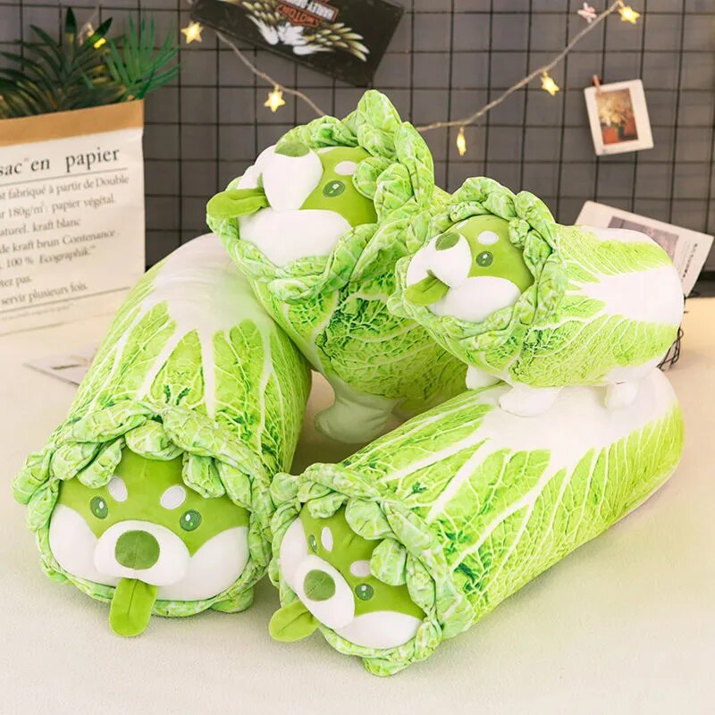 Cabbage Funny Shiba Inu 90cm Dog Cute Vegetable Fairy Anime Plush Toy Fluffy Stuffed Plant Soft Doll Kawaii Pillow Baby Kids Toys Gift ShopOnlyDeal