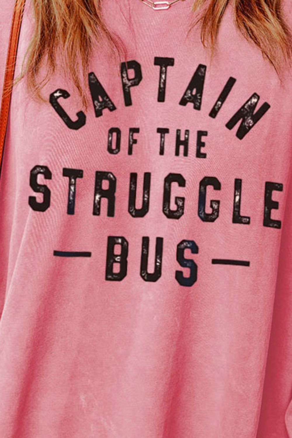 Slogan Graphic Dropped Shoulder Slit Sweatshirt Trendsi