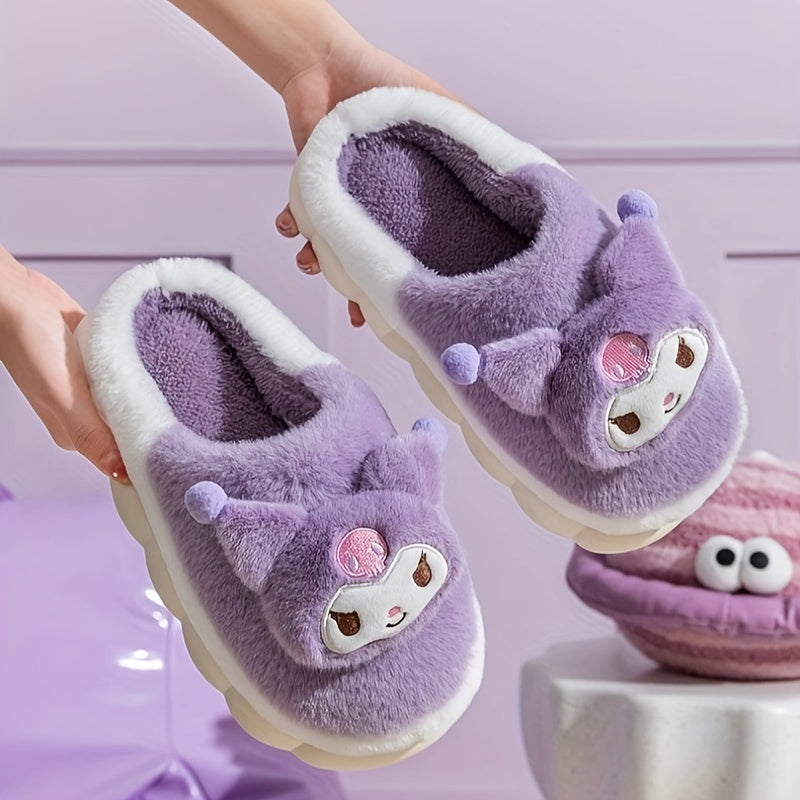 Kuromi Cute Cartoon Furry House Shoes For Girls, Comfortable Non Slip Soft Bottom Walking Shoes For Indoor, Autumn And Winter, Halloween Christmas Thanksgiving Gift Party Gift - Temu ShopOnlyDeal