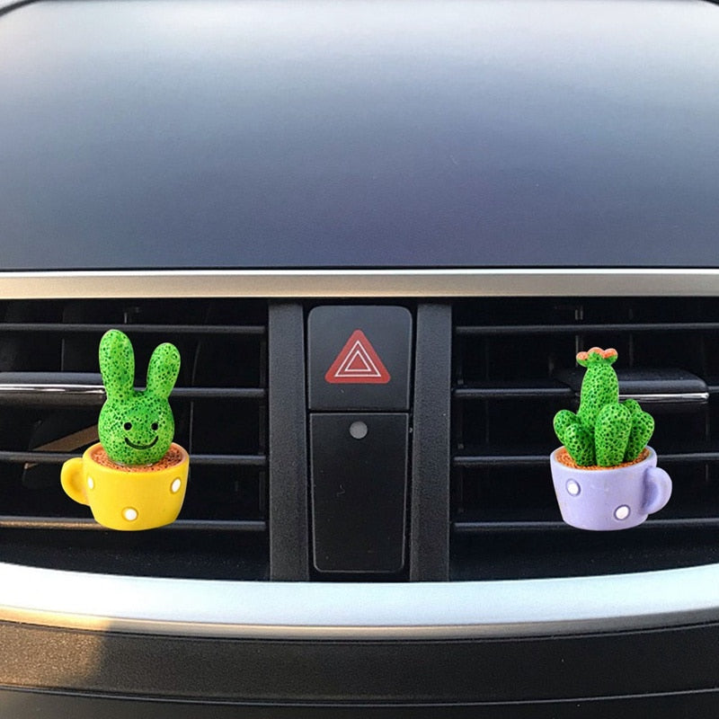 Car Mini Cactus Plants Perfume Vent Outlet Conditioning Fragrance Clip Cute Creative Ornaments Interior Accessories Decoration ShopOnlyDeal