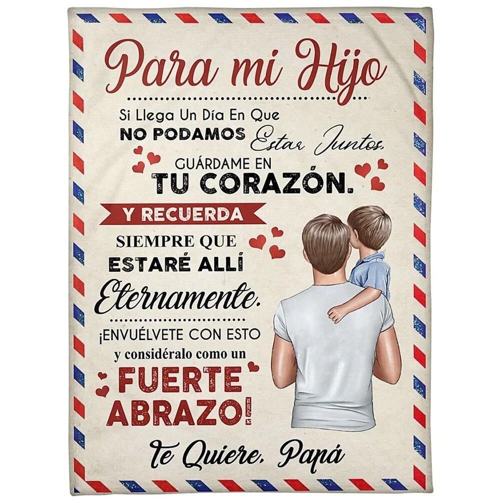 Spanish To My Daughter Gift : A mi Nieta/Nieto Air Mail Print Thin Fleece Blanket Loving Gift for Granddaughter/Grandson Sofa Nap Soft Warm Blankets ShopOnlyDeal