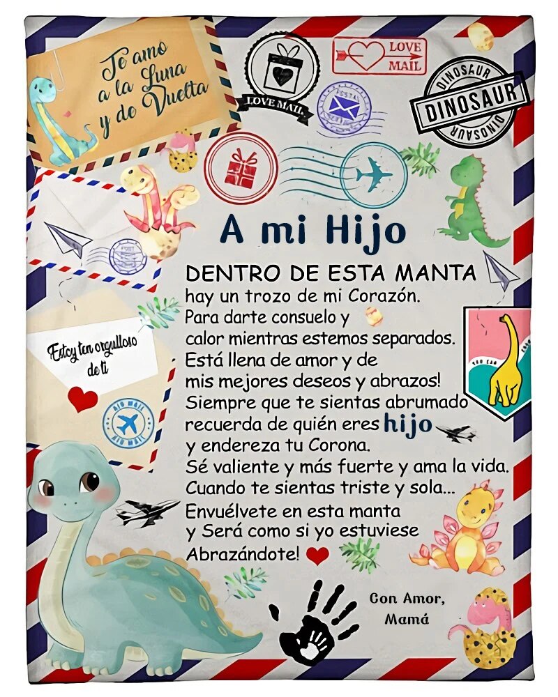 Spanish To My Daughter Gift : A mi Nieta/Nieto Air Mail Print Thin Fleece Blanket Loving Gift for Granddaughter/Grandson Sofa Nap Soft Warm Blankets ShopOnlyDeal