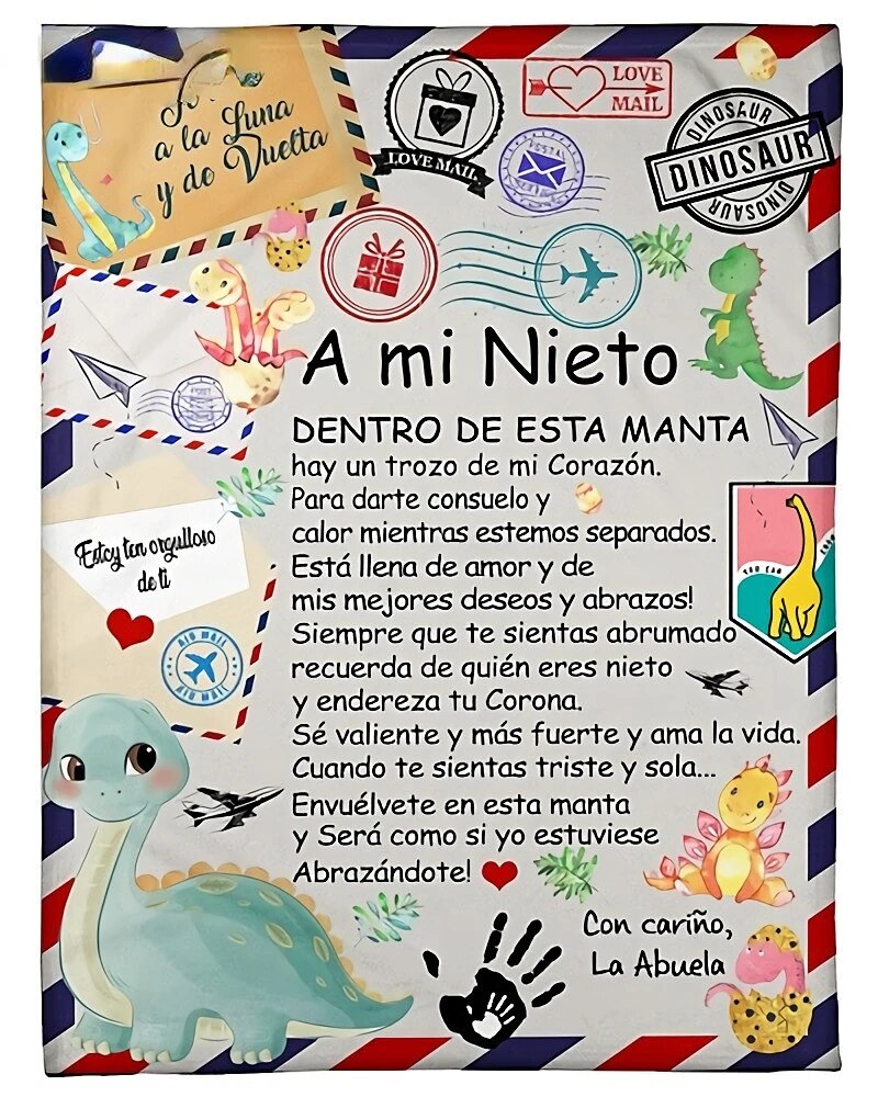 Spanish To My Daughter Gift : A mi Nieta/Nieto Air Mail Print Thin Fleece Blanket Loving Gift for Granddaughter/Grandson Sofa Nap Soft Warm Blankets ShopOnlyDeal