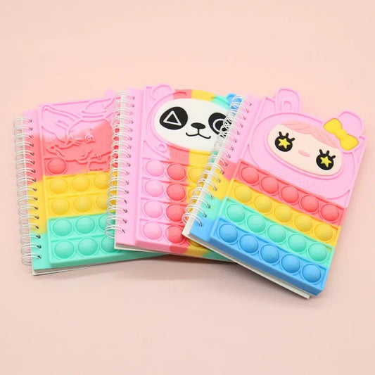 A6 Notepad And Journals Kawaii Notepads Fidget Toys Antistress Bubble Cartoo Panda Handbook Students School Office Supplies gift ShopOnlyDeal