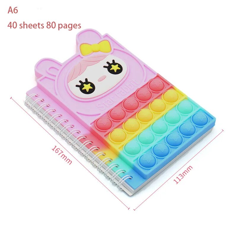 A6 Notepad And Journals Kawaii Notepads Fidget Toys Antistress Bubble Cartoo Panda Handbook Students School Office Supplies gift ShopOnlyDeal