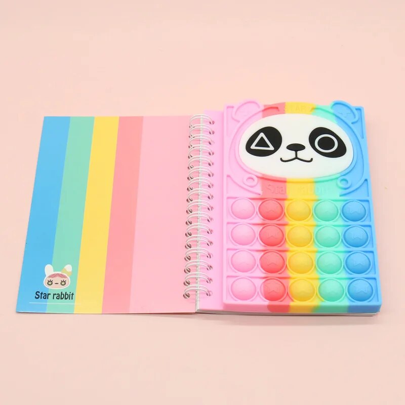 A6 Notepad And Journals Kawaii Notepads Fidget Toys Antistress Bubble Cartoo Panda Handbook Students School Office Supplies gift ShopOnlyDeal