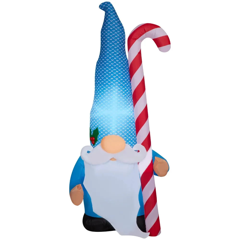 Airblown Inflatables Christmas 6.5 Foot Gnome with Candy Cane ShopOnlyDeal