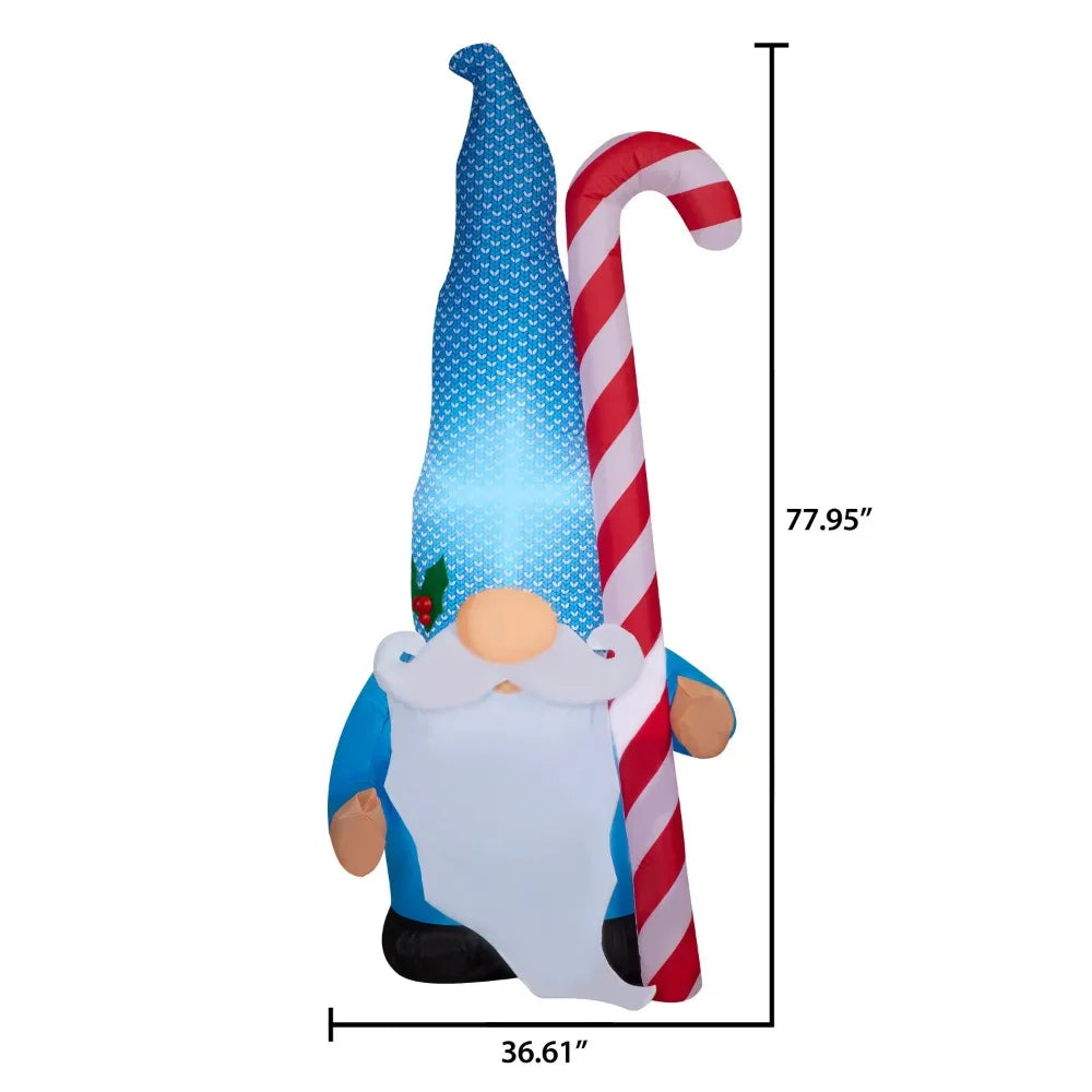 Airblown Inflatables Christmas 6.5 Foot Gnome with Candy Cane ShopOnlyDeal