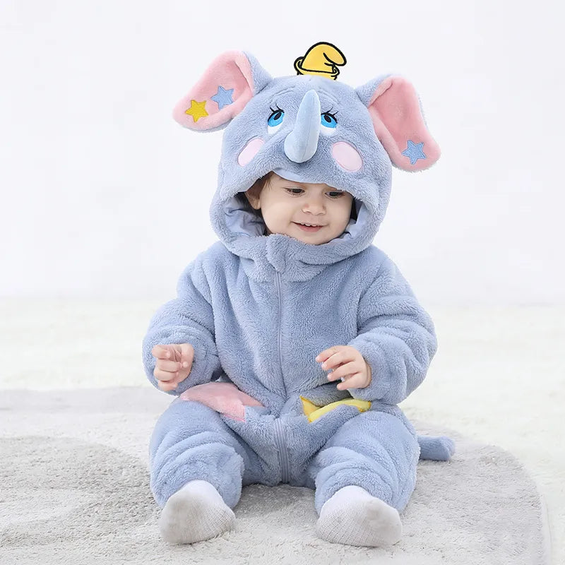 Kigurumis Baby Girls Anime Clothes Romper Winter Soft Warm Infant Boys Onesie Bodysuit Cosplay Costume Hooded Zipper Jumpsuits ShopOnlyDeal