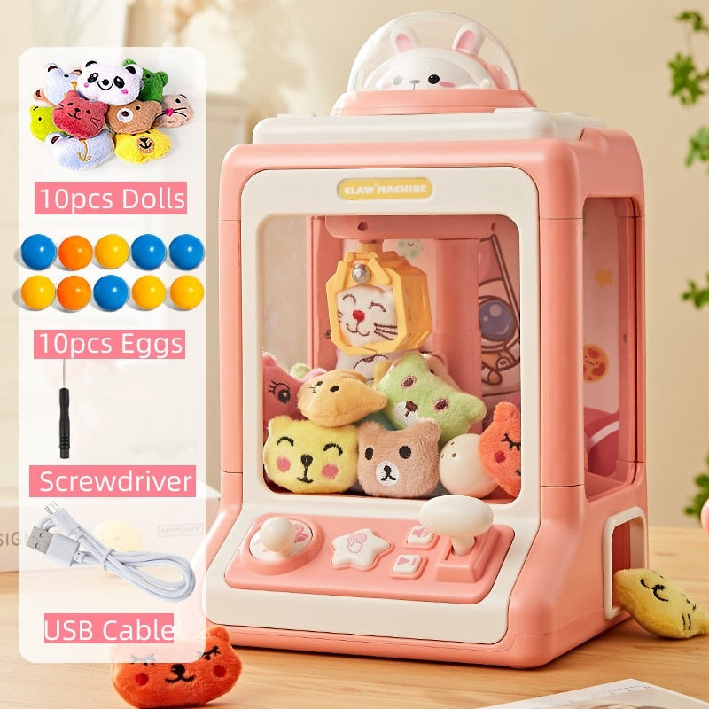 Automatic Doll Machine Toy for Kids Mini Cartoon Coin Operated Play Game Claw Crane Machines with Light Music Children Toy Gifts ShopOnlyDeal