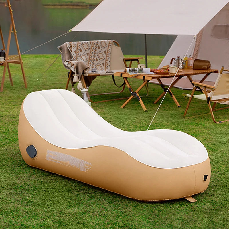 Portable Automatic Inflatable Sofa Outdoor Sofa Bed with Air Pump Sleeping Bag Household Recliner Camping Folding Chair Air Bag ShopOnlyDeal