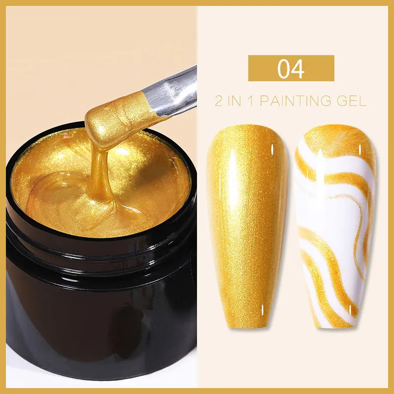 Luminous Metallic Painting Gel Polish: 5ML Gold & Silver Mirror Finish for Exquisite Nail Art ShopOnlyDeal