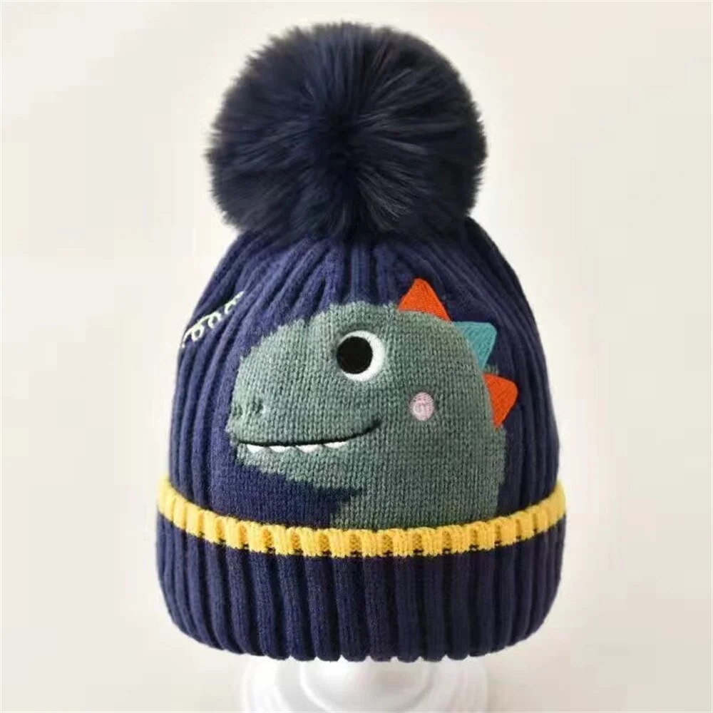 Cute Baby Hat Pompom Baby Cap Boy Beanie Autumn Winter Warm Knitted Children Girls Hats Solid Hairball Elastic Kids Caps Bonnet ShopOnlyDeal