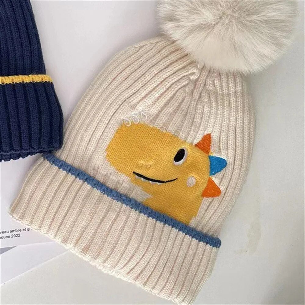 Cute Baby Hat Pompom Baby Cap Boy Beanie Autumn Winter Warm Knitted Children Girls Hats Solid Hairball Elastic Kids Caps Bonnet ShopOnlyDeal