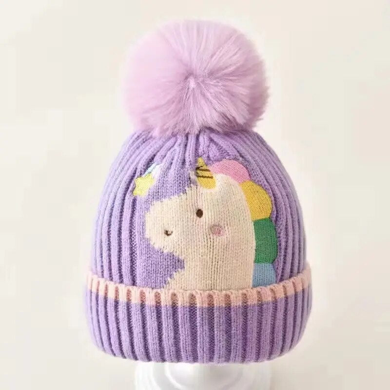 Cute Baby Hat Pompom Baby Cap Boy Beanie Autumn Winter Warm Knitted Children Girls Hats Solid Hairball Elastic Kids Caps Bonnet ShopOnlyDeal