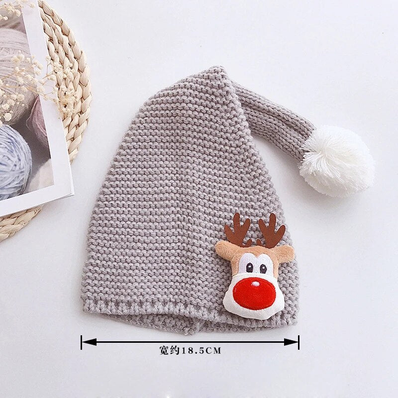 Cute Baby Beanie Christmas Hat Winter Kids Cartoon Knitted Baby Cap Infant Toddler Bonnet Children Hat for Girls Boys 1-4Y ShopOnlyDeal