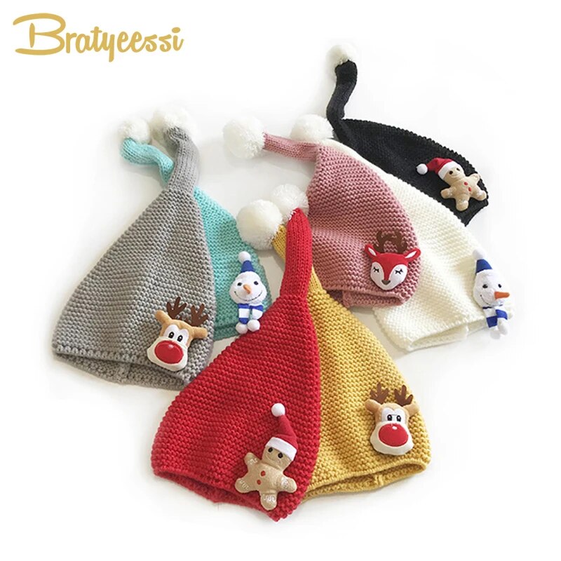 Cute Baby Beanie Christmas Hat Winter Kids Cartoon Knitted Baby Cap Infant Toddler Bonnet Children Hat for Girls Boys 1-4Y ShopOnlyDeal