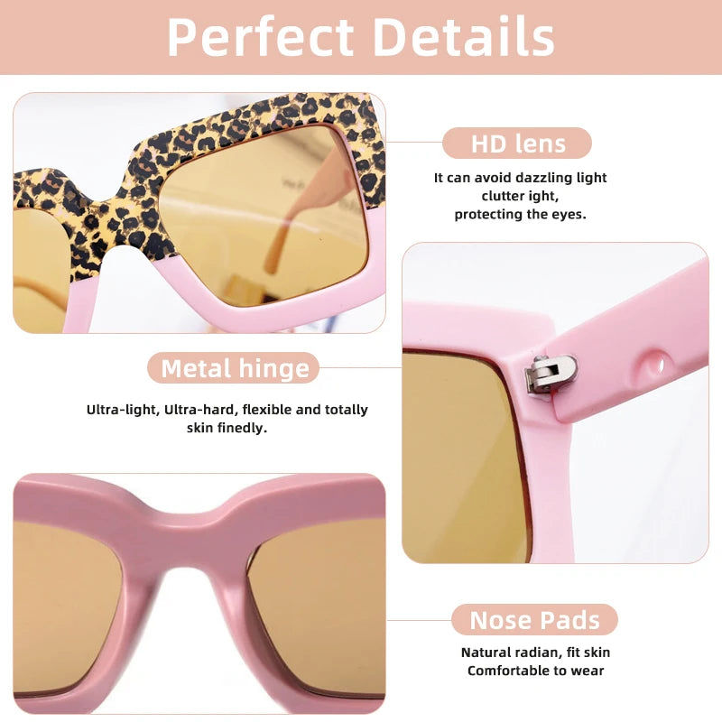 Cool Baby Kids Cute Leopard Geometric Camouflage Sunglasses Children Personality Sun Protection Sunglasses Girls Boys UV400 Glasses ShopOnlyDeal