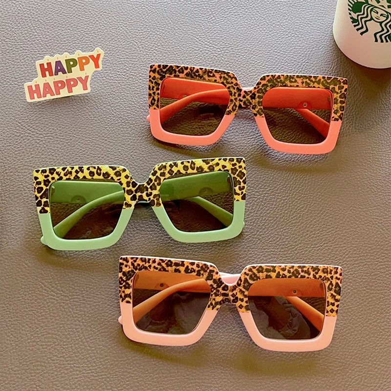 Cool Baby Kids Cute Leopard Geometric Camouflage Sunglasses Children Personality Sun Protection Sunglasses Girls Boys UV400 Glasses ShopOnlyDeal