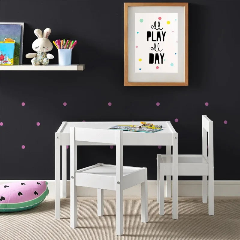 Baby Relax Hunter 3-Piece Kiddy Table & Chair Kids Set, White kid table and chair ShopOnlyDeal