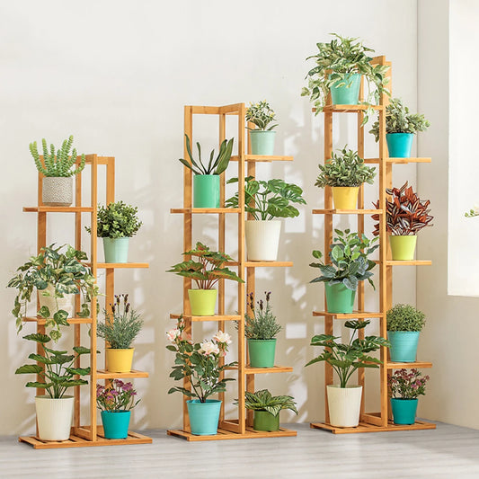 Bamboo 5 / 6  Tier  Plant Stand Rack Multiple Flower Pot Holder Shelf Indoor Outdoor Planter Display Shelving Unit for Patio ShopOnlyDeal