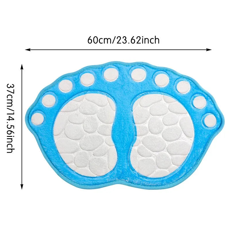 Bathroom Rugs Mats Super Absorbent Non-slip Bath Rugs Washable Cobblestone Bath Carpet Cute Foot Shaped Memory Foam Area Rug ShopOnlyDeal