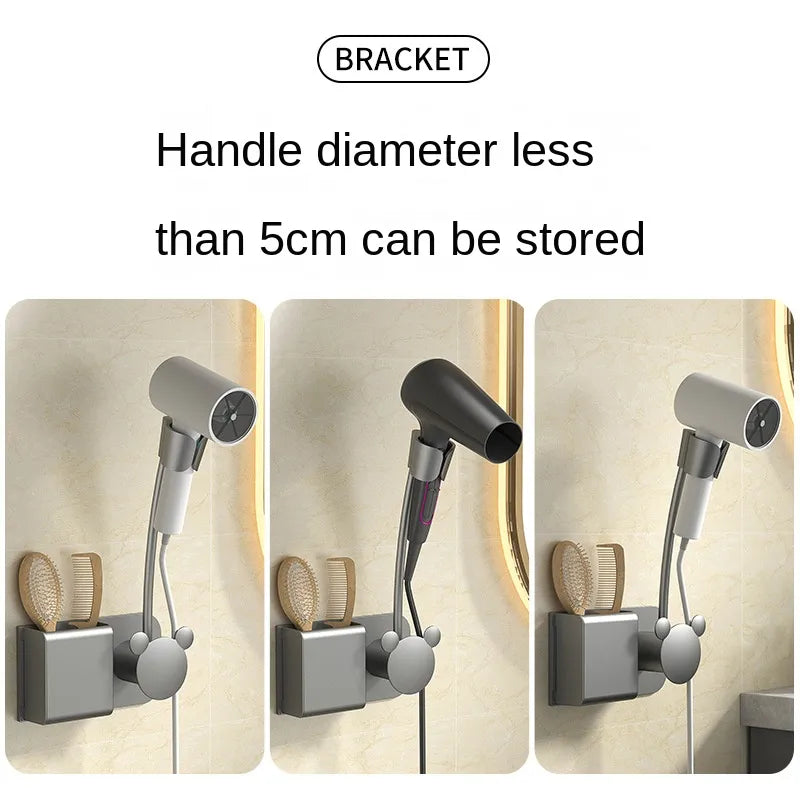 Bathroom Shelf on The Wall Without Drilling Multifunctional Storage Shelves Organizer Bathroom Hair Dryer Holder Toilet Cradle Dd-home Store Store