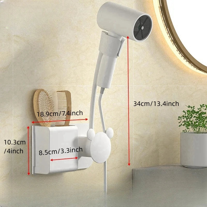 Bathroom Shelf on The Wall Without Drilling Multifunctional Storage Shelves Organizer Bathroom Hair Dryer Holder Toilet Cradle Dd-home Store Store