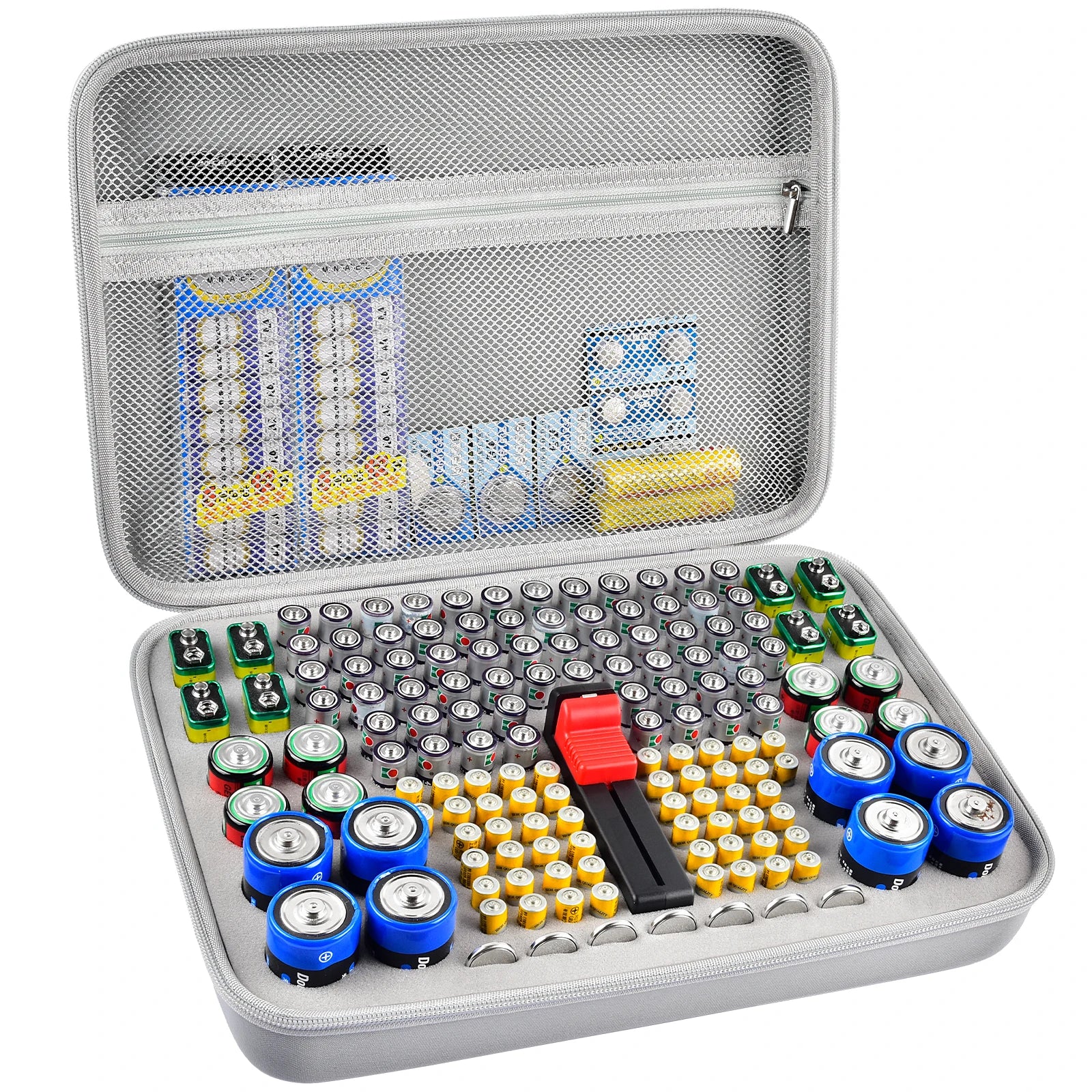 Battery Organizer Case Batteries Storage Holder Container with Tester Checker. Garage Organization Box ShopOnlyDeal