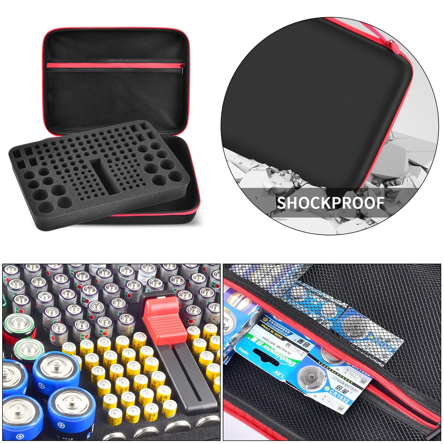 Battery Organizer Case Batteries Storage Holder Container with Tester Checker. Garage Organization Box ShopOnlyDeal