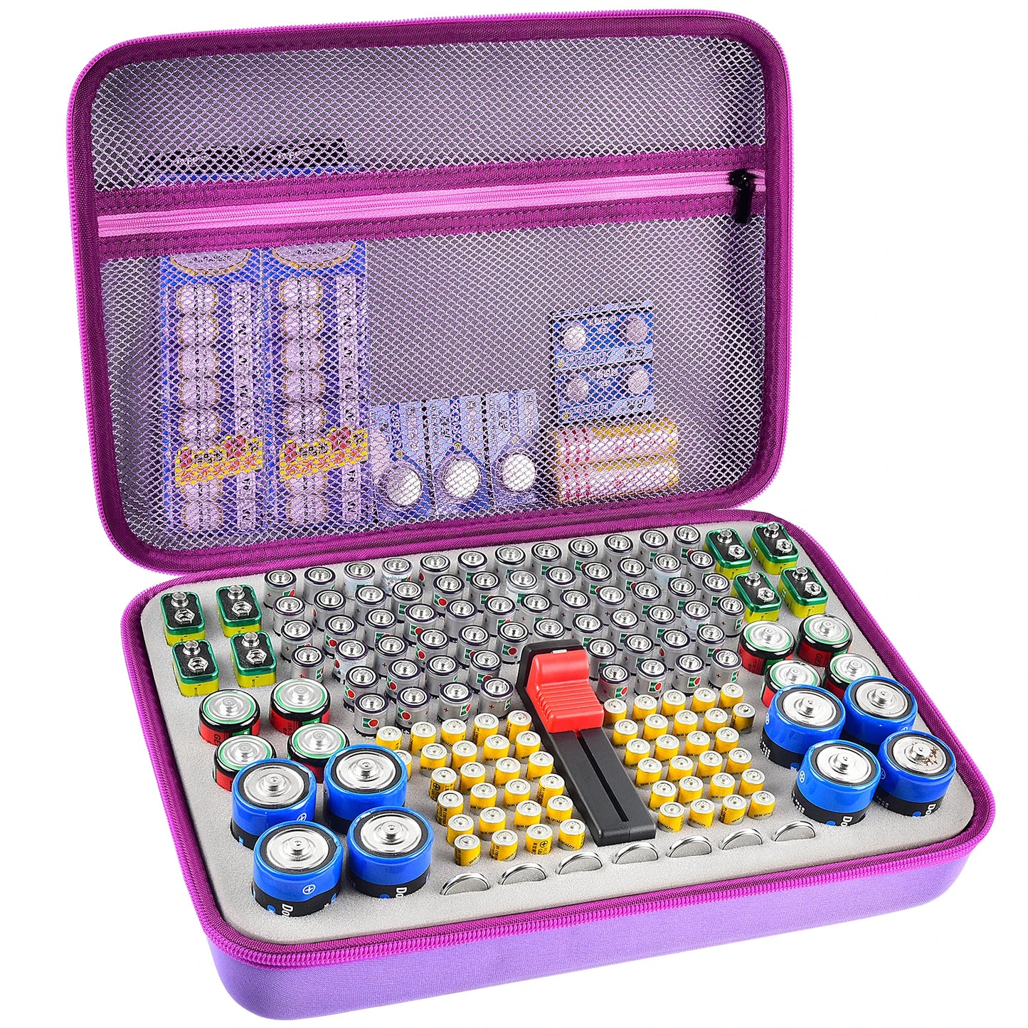 Battery Organizer Case Batteries Storage Holder Container with Tester Checker. Garage Organization Box ShopOnlyDeal