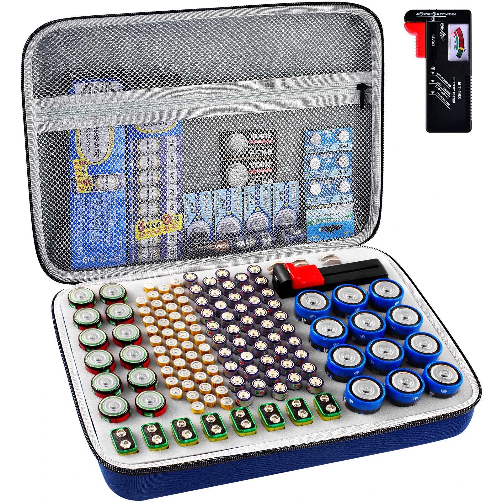 Battery Organizer Case Batteries Storage Holder Container with Tester Checker. Garage Organization Box ShopOnlyDeal