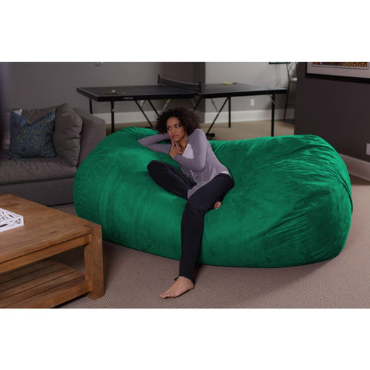 Aqua Marine Memory Bliss: 7.5 Ft Bean Bag Lounger for Kids & Adults - Sedentary Comfort at Home! ShopOnlyDeal