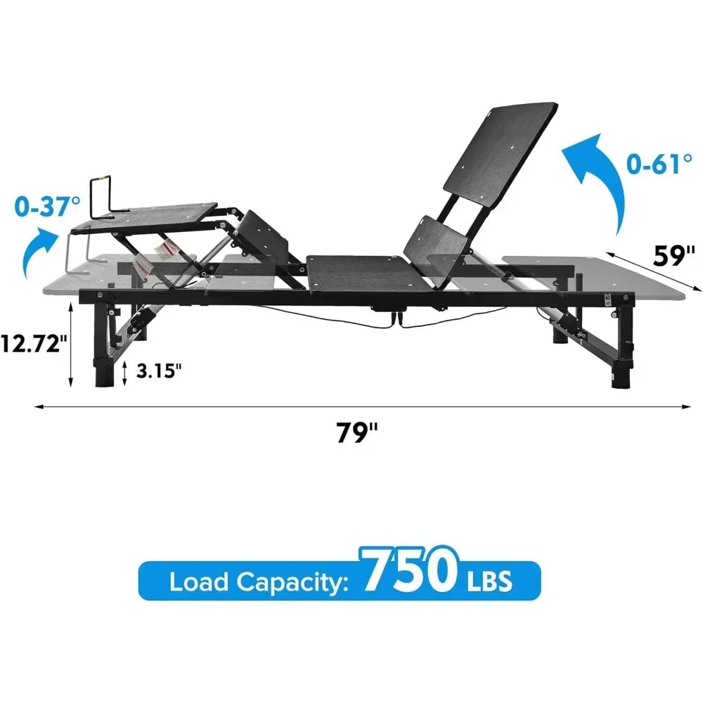 Adjustable Bed Frame with Head and Foot Tilt, Zero Gravity, and Wireless Remote Control: Your Ergonomic Sleep Solution ShopOnlyDeal