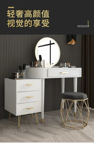 Bedroom Mirror Dressers Luxury Nightstand Vanity Chair With Bunny Ear Shelf Storage Dressers Organizer Corner Comoda Pra Quarto Vanity Accessories ShopOnlyDeal